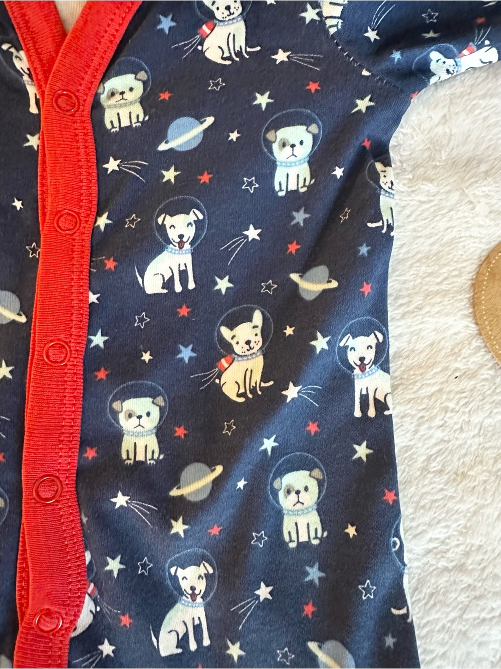 Unbranded Navy & Red Space Dog One-Piece for Kids